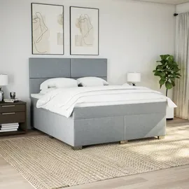 vidaXL Boxspringbett 180 x 200 cm Hellgrau