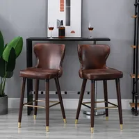 Homcom Barhocker 2er-Set eleganter Bistrostuhl mit Fußstütze & Rückenlehne,