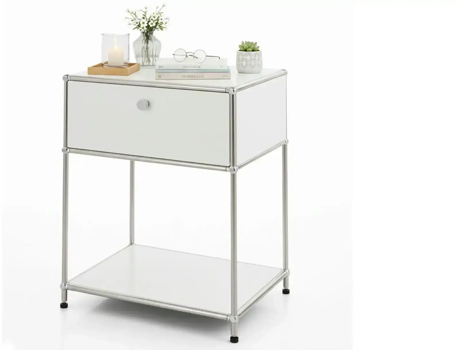 Floordirekt Metallregal   ¦ weiß ¦ Maße (cm): B: 50 H: 65