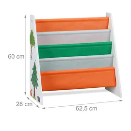 Relaxdays Kinderbücherregal Relaxdays 60 x 62,5 x 28 cm Holzwerkstoff mehrfarbig