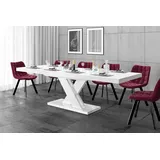 Design Esstisch Tisch HEN-111 Weiß Hochglanz ausziehbar 160 bis 256 cm - Weiß