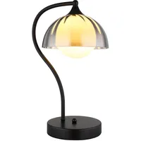 Nowa Tischlampe Tischleuchte Nachttischleuchte Glaskugel rauchfarben opal H 39,5
