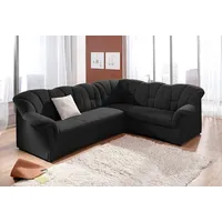 DOMO collection Ecksofa »Papenburg B/T/H: 242/190/84 cm L-Form« wahlweise mit Bettfunktion, Langer Schenkel links oder rechts, schwarz