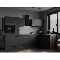 Respekta Winkelküche L-Form 310 cm grau