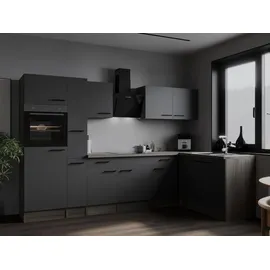 Respekta Winkelküche L-Form 310 cm grau