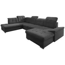 Wohnlandschaft Zira Schwarz Nylon/Mikrofaser