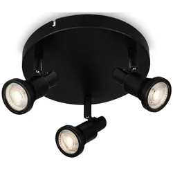 BRILONER LEUCHTEN LED Deckenspot "LED Spotleuchte 3-flammig, Metall, schwarz", schwarz, Lampen