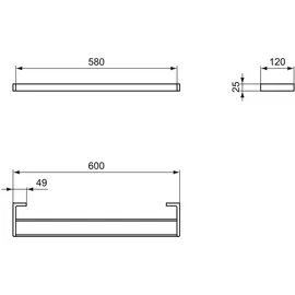 Ideal Standard Conca Badetuchhalter doppelt Silber T4500AA
