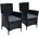 Polyrattan Gartensessel 55 x 44 x 59 cm schwarz 2 St