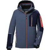 killtec Jungen Skijacke/Funktionsjacke mit Kapuze und Schneefang KSW 391 BYS SKI JCKT, blaugrau, 152, 42100-000