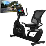 Skandika Liege-Ergometer P14 Comfort | Heimtrainer Fahrrad mit Touchscreen, Multimedia Computer, 32 Widerstandsstufen, bis 150 kg und 190 cm, Bluetooth, App-Konnektivität | Fitnessbike für zuhause