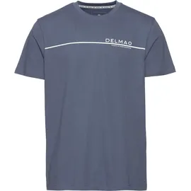 delmao T-Shirt Kurzarm, mit coolem Print, Rundhalsausschnitt, aus 100% Baumwolle blau 4XL (68/70)