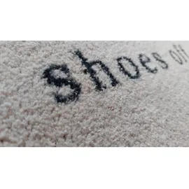 Mad About Mats Fußmatte »Anouk«, Türvorleger, Fußabtreter mit Spruch, lustig, »Shoes Off«, Schuhe aus, Outdoor rutschfest waschbar, Haustür Eingangsbereich, Beige, 50 x 75 cm, 0,9 cm hoch