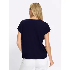 Heine Druck-Shirt in orange-marine-bedruckt | Gr.: 40