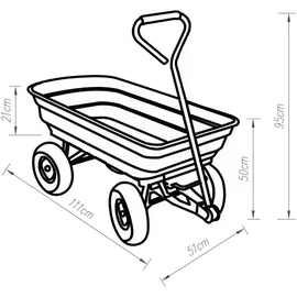 pro.tec Bollerwagen Corfinio 111 x 51 cm max. 250 kg grün/schwarz