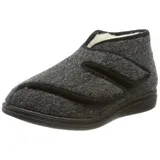 Fischer Markenschuh Klett-Hausschuh Schurwolle Grau 44