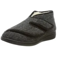 Fischer Markenschuh Klett-Hausschuh Schurwolle Grau 44