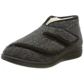 Fischer Markenschuh Klett-Hausschuh Schurwolle Grau 44