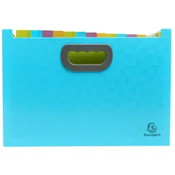 Exacompta 55199E 4x Offene Dokumententasche Maxi, 24 Fächer, Recycling-PP, Kollektion Pop'N Co - Cyan