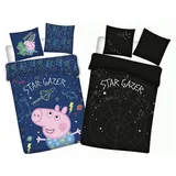 peppa malac Peppa Wutz Star-gazer Kinder-Bettwäschebezug leuchtend im Dunkeln 100x135cm, 40x60cm