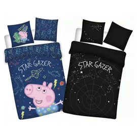 peppa malac Peppa Wutz Star-gazer Kinder-Bettwäschebezug leuchtend im Dunkeln 100x135cm, 40x60cm