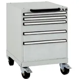 Manuflex SP1023.7035 Schubfachschrank BASETEC mobil, Nutzhöhe 500mm mit 5 Schubfächern, in lichtgrau RAL 7035