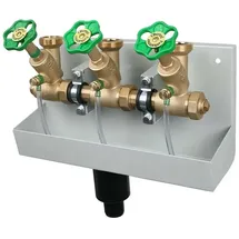 Schlösser Armaturen Kompakt-Wasserverteiler mit 3 Abgängen 1 1/2''AG [DN40] und Entleerungswanne