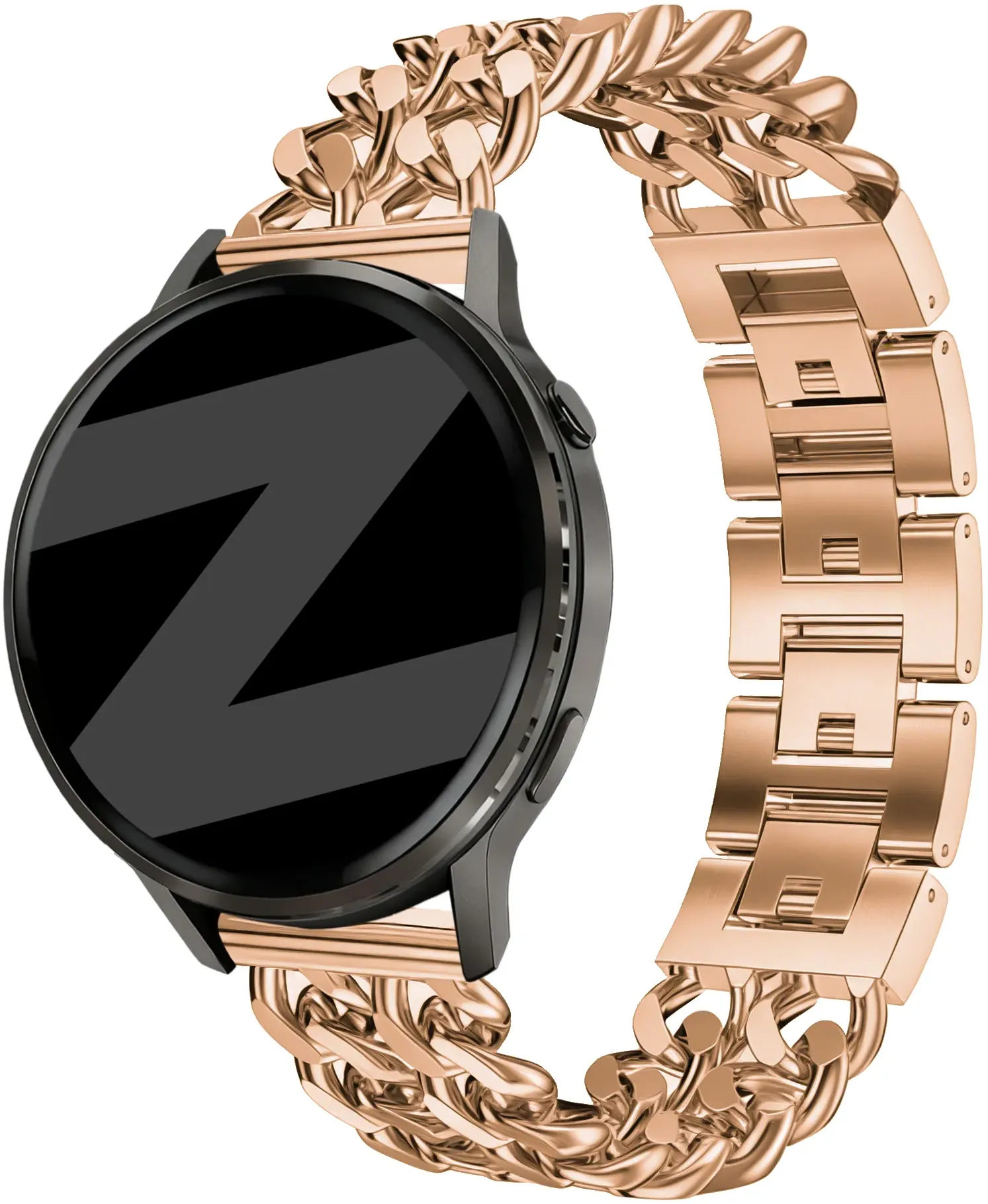 Bandz ICE Smart 3.0 Rectangular 1.78 Armband Stahl 'Double Chains' für ICE Smart 3.0 Rectangular 1.78 - Roségold - Clip Verschluss
