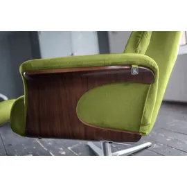 KAWOLA Sessel TOSAR Velvet 83 x 110 x 89 cm Grün mit Hocker