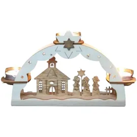Erzwelt Teelichtbogen Kurrende mit Seiffener Kirche 14x20x7cm