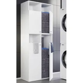 VCM Wäscheschrank Klidas 80 x 39 x 184 cm Weiß Holzwerkstoff