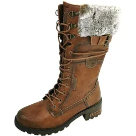 Mustang Damen Stiefel mit Reißverschluss und Plüsch 15M0082003, Größe:39 EU, Farbe:Braun - 39