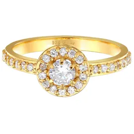 Elli Ring 925 Sterling Silber Verlobungsring in Gold | Gr.: 58