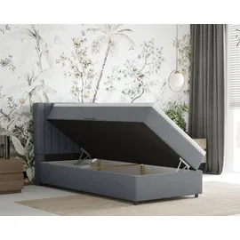 panda möbel Boxspringbett 90x200 EVEREST, mit Topper, mit Bettkästen, Einzelbett, , Panda Möbel - Grau