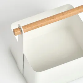 Zeller Present Aufbewahrungskorb Tragekorb, Metall/Holz, weiß