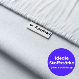 Wolkenfeld Spannbettlaken Baumwolle-Jersey 90 x 200 - 140 x 200 - 160 x 200 - 180 x 200 - 200 x 200 cm weiß