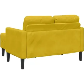 vidaXL 2-Sitzer-Sofa mit Chaiselongue L-Form Gelb 125 cm Samt
