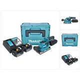 Makita DBO 382 RFJ Akku Schwingschleifer 18 V 93 x 185 mm Brushless + 2x Akku 3,0 Ah + Ladegerät + Makpac