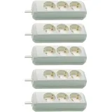 Brennenstuhl Eco-Line 3-Fach Steckdosenleiste (Steckerleiste mit Kindersicherung und 1,5 m Kabel) (1,5m | 5 Stück, weiß)