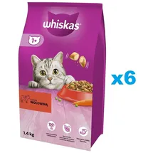 Whiskas Adult Trockenfutter mit Rind 6 x 1,4 kg