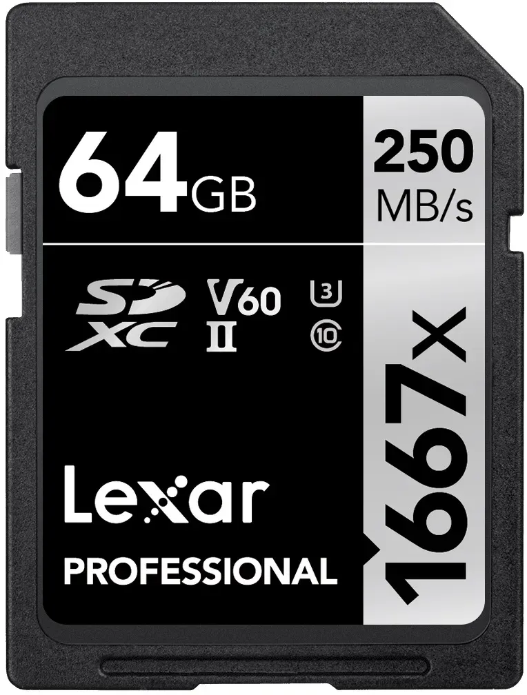 Lexar Professional 1667x UHS II SDXC 64GB V60 250MB/90MB