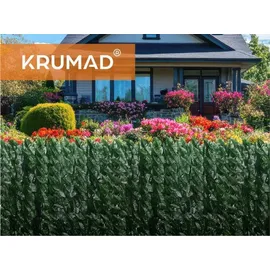 krumad Sichtschutzhecke 500 x 50 cm Dunkelgrün Kunststoff 2 St.