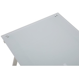 Möbilia Schreibtisch | Platte Sicherheitsglas | B 113 x 58 x 73 cm Glas/Metall weiss