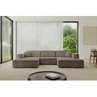 ALTDECOR Ecksofa in U-Form IREA-U1-v4 301x165x77 cm Braun Corner Sofa Bett Eckcouch Couch L-Form Wohnlandschaft Cauchsofa - Braun