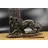 Geschenkehöhle Große Brüllende Löwe Skulptur Handgefertigt in Bronze-Optik Lebensgroß | Echter Löwe Figur als Motivation für Unternehmer | Deko Figur in Schwarz-Gold Statue Groß