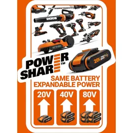 Worx Akku Astschere WG330E inkl. 1 x 2,0 Ah