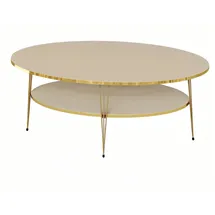 JV Möbel Eleganter Couchtisch Beige Holz 59 x 47 cm