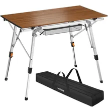 Tectake Campingtisch Klapptisch 90 x 52 x 47 cm Braun