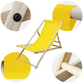 ECD Germany Liegestuhl klappbar 120 x 60 x 80 cm Gelb
