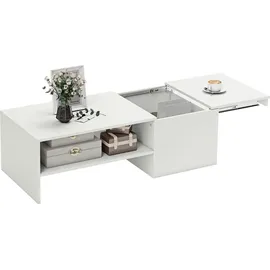 Homcom Couchtisch Weiß Spanplatte 110 x 52 x 36 cm